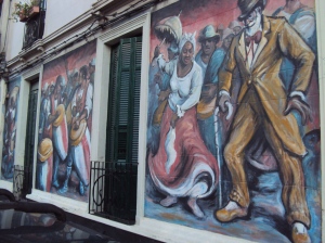 Montevideo, calle Isla de las Flores, la casa de Africaniya, en el barrio de los descendientes de los esclavos negros. Montevideo, rue Isla de las Flores, la maison de l'Africaniya, dans le quartier des descendants des esclaves noirs
